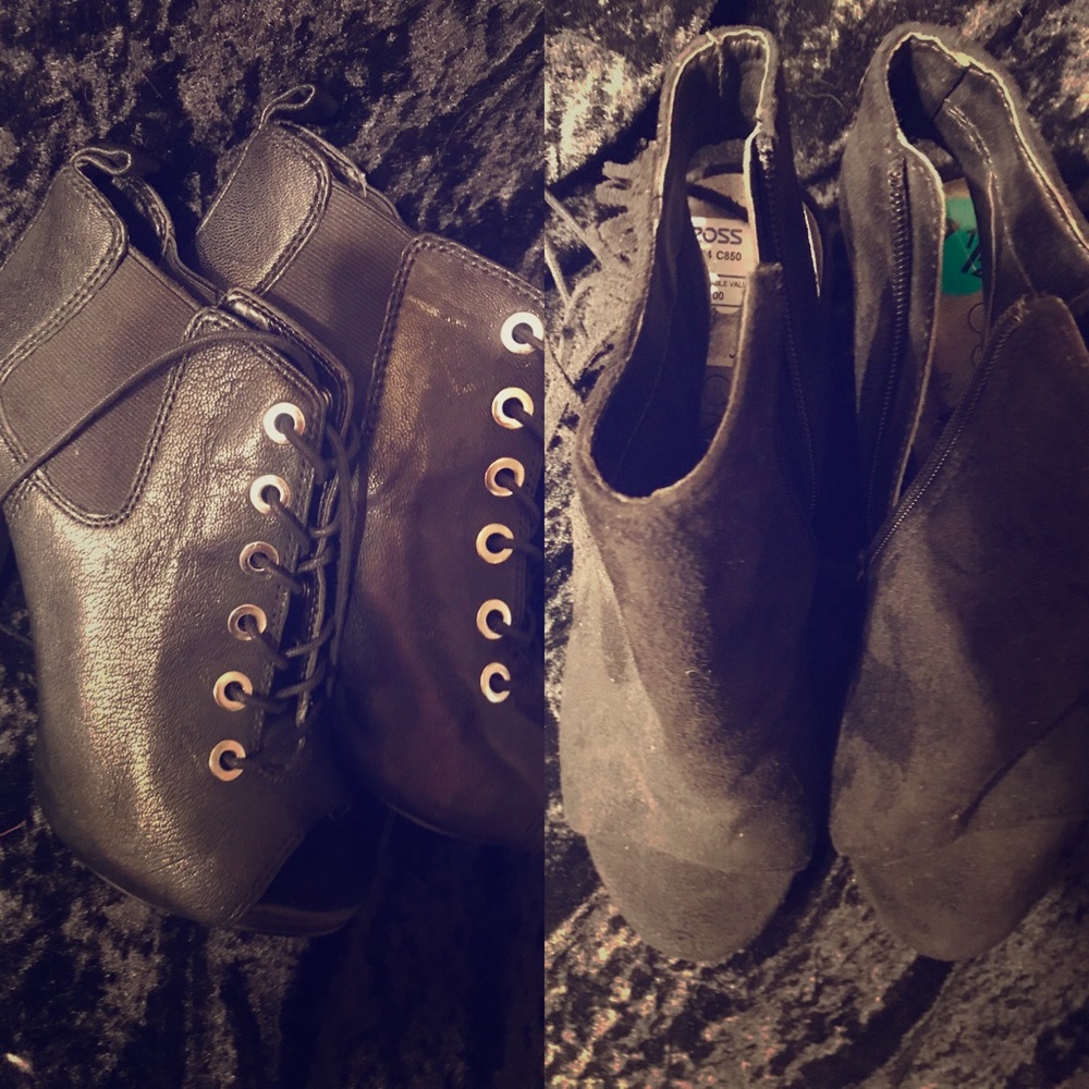 Black  Nine West heels & wedges bundle size 71/2